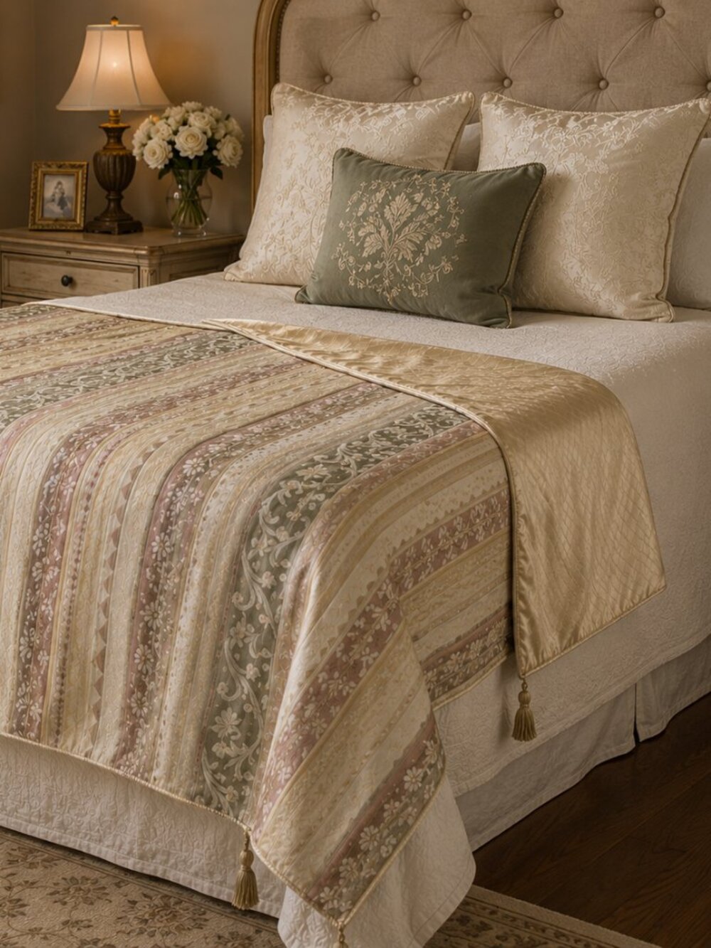 Satin and Jacquard Decorative Throw - Custom Made